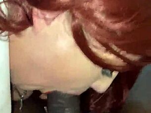 Bbc red lipstick milf deepthroats to massive cumshot