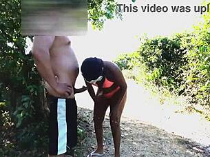 latina teen anal creampie in forest begs big cock inside