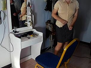 watch nude barber make curvy lady strip haircut cam