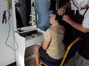 watch nude barber make curvy lady strip haircut cam