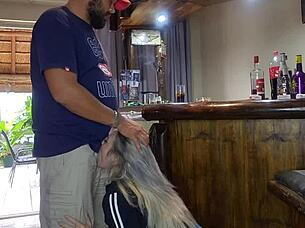 blonde babe cheats lifting skirt for gym creampie quickie