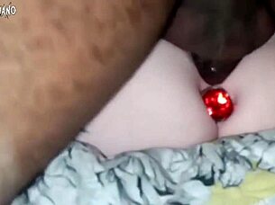 watch this hot creampie jet flood her tight pink pussy!