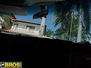 scarlett rose flaunts huge tits before ace's monster cock van pounding