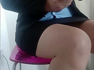 secretary slut bent over desk takes creampie pounding