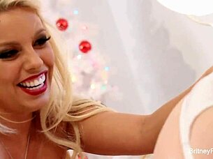 blonde britney amber licks lesbian christmas tits
