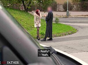 Eva Ray's chastity cracks under rough public pickup pounding