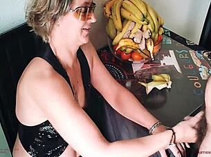 Bitch nympho blonde milf bent over begging for rough amateur fucking intensity