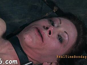 tied up slut gets punished hard by master in garage 😈 wet pussy dripping