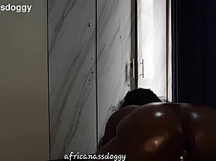 Watch that soft jiggly ebony ass bounce riding big black cock hard
