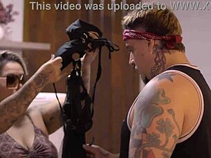 porn behind scenes: latina big tits blonde rides muscular bbc double quickie