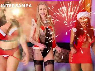 Christmas orgy teaser with Deny Barbie Cleo Cadillac and Natzinha