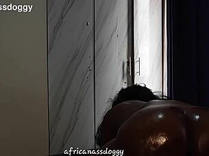 Watch that soft jiggly ebony ass bounce riding big black cock hard