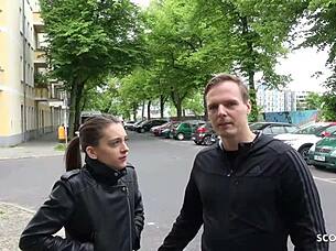 German Scout Pounds Petite 18+ Cheater's Ass In Street Casting!