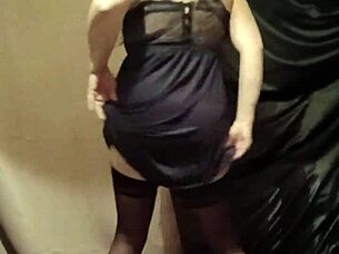 french milf slave's sexy striptease toys and spanking session