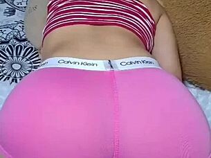 Sexy Blonde Overwhelms with Pussy Masturbation Pleasure Through Shorts Big Ass Squirt