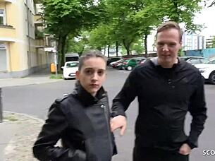 German Scout Pounds Petite 18+ Cheater's Ass In Street Casting!