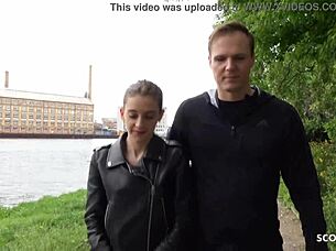 German Scout Pounds Petite 18+ Cheater's Ass In Street Casting!