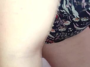 pregnant woman's everyday moments reveal her wet shaved curves