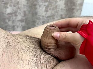 little dick humiliated cums first time on camera pov