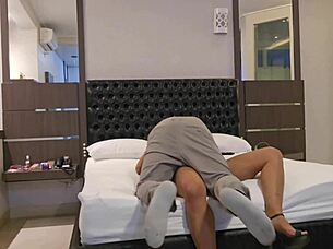 found a fan at the club—hubby lets me motel fuck while he waits for vids!