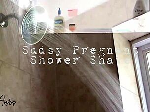 Pregnant Woman Feels Joy in Sudsy Shower Shave Routine