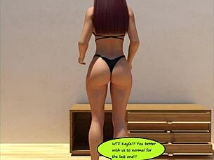 giantess towers in size change comic dominating with huge tits