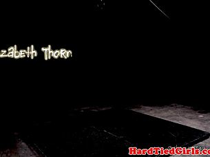 Bound blonde yelps wildly as sadistic canning torments her!