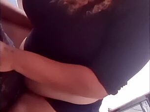 stepmom's huge tits bounce on monster cock in doggystyle amateur ride