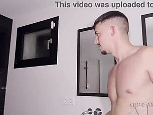 mi hermanastro surprises me with a hot shower fuck and deep lick