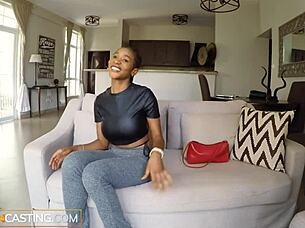 ebony refugee amateur pounded by huge cock agent