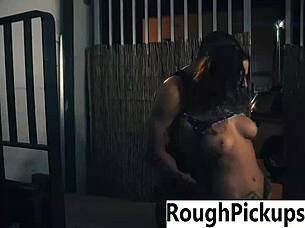 stranger picks up babe for rough outdoor public fuck session