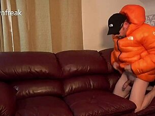 Leather Sofa Humping Wank North Face Jacket Fetish