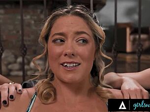 naughty milfs siri dahl and alison rey seduce river lynn into lesbian nudism fingering