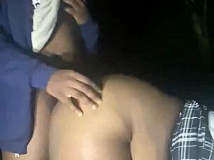 Sexy BBW sucks dick and fucks in dark forest