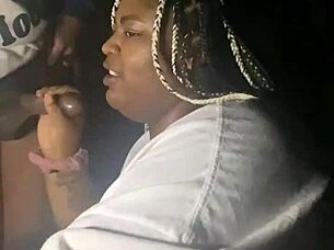 Sexy BBW sucks dick and fucks in dark forest