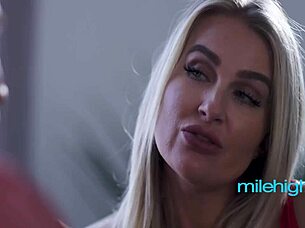 property manager inspects cheating wife's slutty blonde tits deeply