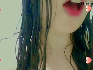 wet horny student showers while fingering her natural tits