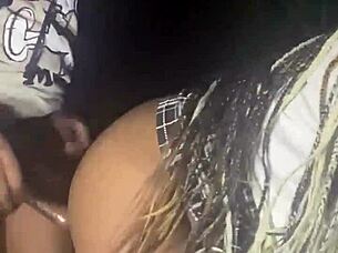 Sexy BBW sucks dick and fucks in dark forest