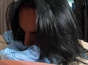 Hubby, Watch Cum Drench My Sky Blue Jacket and Pantyhose!