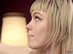 Blonde Dom Trains Submissive Lesbian Slut in Intense BDSM Sessions with Strap-On Deepthroat and Bondage Whipping