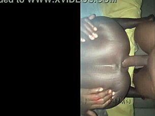 Sexy Ebony Gets Phat Ass Pounded by Big Black Cock and Swallows Mouthful Cum