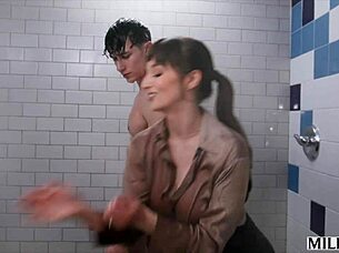 naughty milf lexi luna shower seduction cum tits!