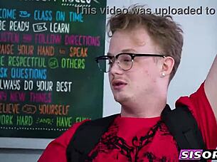 Sexy classmates fucked doggystyle cheating classroom creampie