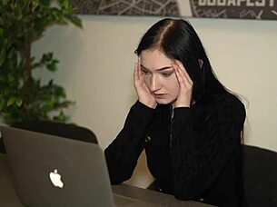 uhh, young slut's throat wrecked nonstop by two cocks gagging her deep!