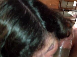 amateur girl masterfully sucks massive cock in homemade clip