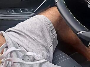 Risky street handjob tease for bus stop cutie in public POV flash.