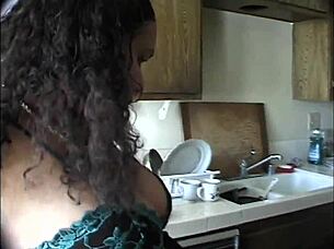 barefoot pregnant ebony takes cum on her fat ass!
