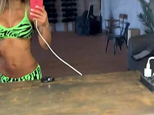 Watch sporty Monika Fox twist naked in acrobatic gymnast poses!