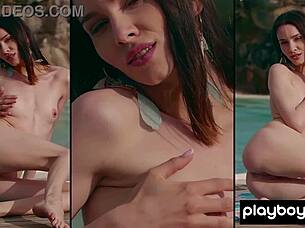 whoa, adel morel bares bikini outdoors!