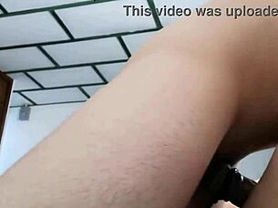 passionate creampie sex between colombian amateurs bent over